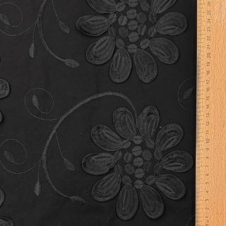 Țesătură din bumbac EMBROIDERY Bellagio black