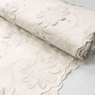 Țesătură din bumbac EMBROIDERY Bellagio off white