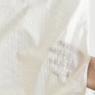 Țesătură din bumbac EMBROIDERY Pattern white