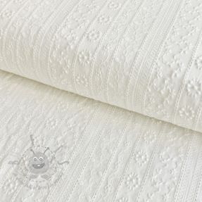 Țesătură din bumbac EMBROIDERY Pattern white