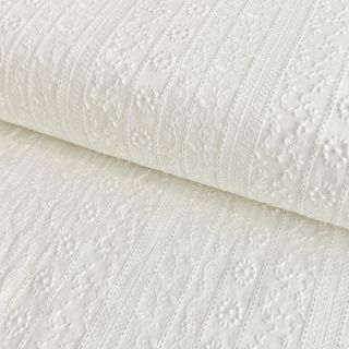 Țesătură din bumbac EMBROIDERY Pattern white