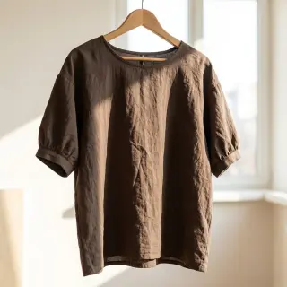 Țesătură din bumbac WASHED taupe