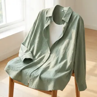 Țesătură din bumbac WASHED old green