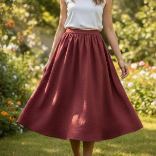 Țesătură din bumbac SLUB WASHED wine red