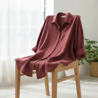 Țesătură din bumbac SLUB WASHED wine red