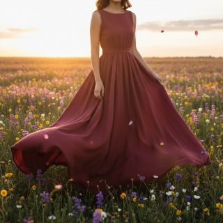 Țesătură din bumbac SLUB WASHED wine red