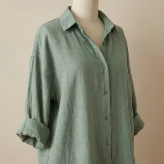 Țesătură din bumbac SLUB WASHED old green
