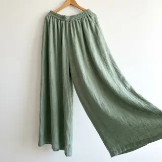 Țesătură din bumbac SLUB WASHED old green