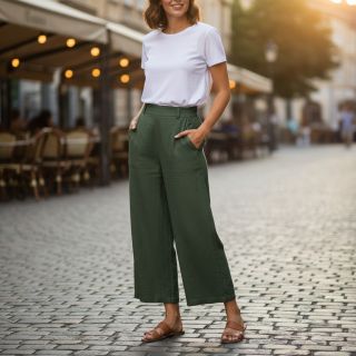 Țesătură din bumbac SLUB WASHED army green