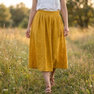 Țesătură din bumbac SLUB WASHED ochre