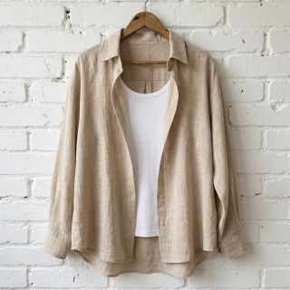 Țesătură din bumbac SLUB WASHED beige