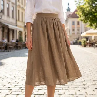 Țesătură din bumbac SLUB WASHED sand