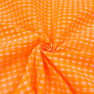 Țesătură din bumbac YARN DYED NEON SMALL Checks orange