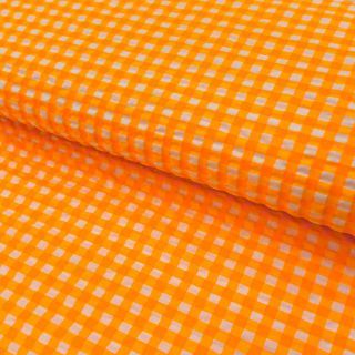 Țesătură din bumbac YARN DYED NEON SMALL Checks orange