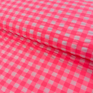Țesătură din bumbac YARN DYED NEON BIG Checks pink