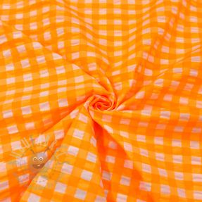Țesătură din bumbac YARN DYED NEON BIG Checks orange