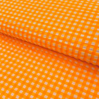 Țesătură din bumbac YARN DYED NEON BIG Checks orange