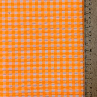 Țesătură din bumbac YARN DYED NEON BIG Checks orange