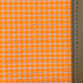 Țesătură din bumbac YARN DYED NEON BIG Checks orange