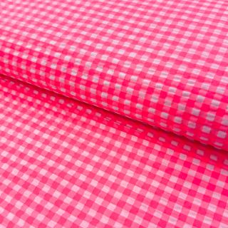 Țesătură din bumbac YARN DYED NEON SMALL Checks pink