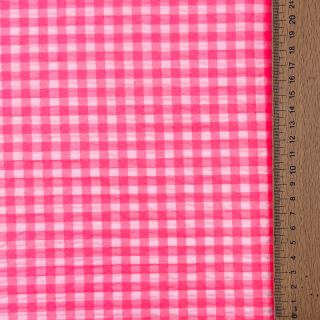 Țesătură din bumbac YARN DYED NEON SMALL Checks pink