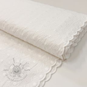 Țesătură din bumbac EMBROIDERY TWO-SIDE SCALLOP Verena white