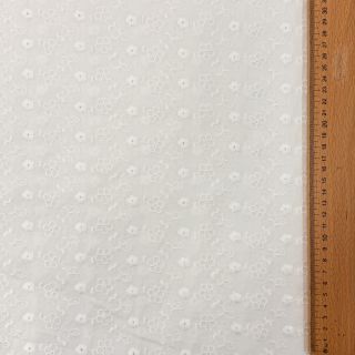 Țesătură din bumbac EMBROIDERY TWO-SIDE SCALLOP Verena white