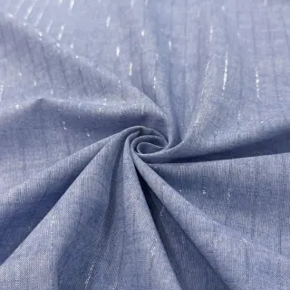Țesătură din bumbac YARN DYED Stripes LUREX blue