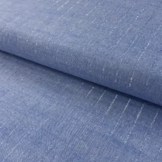 Țesătură din bumbac YARN DYED Stripes LUREX blue