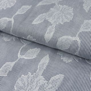 Țesătură din bumbac YARN DYED Stripes JACQUARD Flowers navy