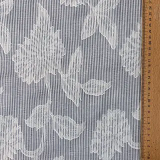 Țesătură din bumbac YARN DYED Stripes JACQUARD Flowers navy