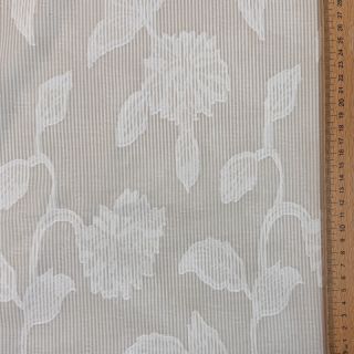 Țesătură din bumbac YARN DYED Stripes JACQUARD Flowers sand