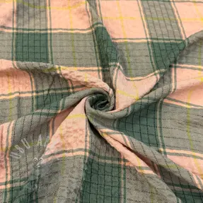 Viscoză CRINKLE Check peach
