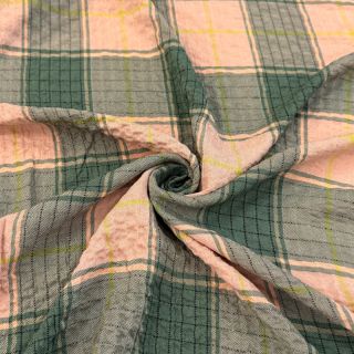 Viscoză CRINKLE Check peach