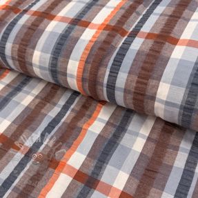 Țesătură din bumbac SEERSUCKER YARN DYED Checks blue