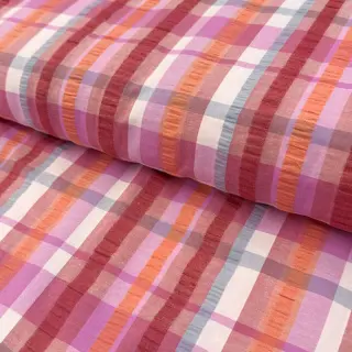 Țesătură din bumbac SEERSUCKER YARN DYED Checks pink
