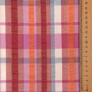 Țesătură din bumbac SEERSUCKER YARN DYED Checks pink