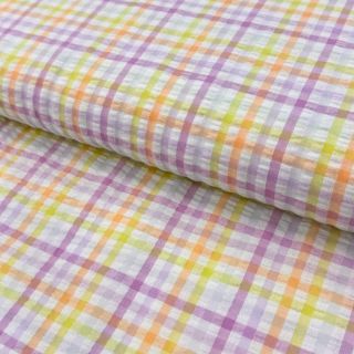 Țesătură din bumbac SEERSUCKER YARN DYED Checks multi