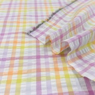 Țesătură din bumbac SEERSUCKER YARN DYED Checks multi