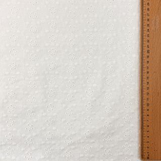 Țesătură din bumbac EMBROIDERY TWO-SIDE SCALLOP Simi white