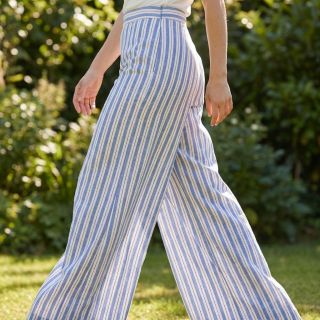 Țesătură din bumbac YARN DYED Stripes Nina blue
