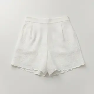 Țesătură din bumbac VOILE EMBROIDERY ONE-SIDE BORDER white