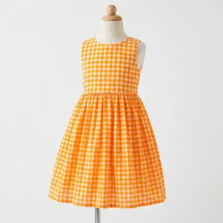 Țesătură din bumbac YARN DYED NEON SMALL Checks orange