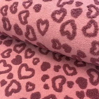 Stofă palton TEDDY Hearts old pink
