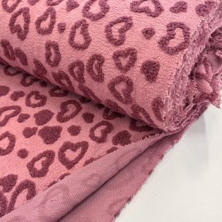 Stofă palton TEDDY Hearts old pink