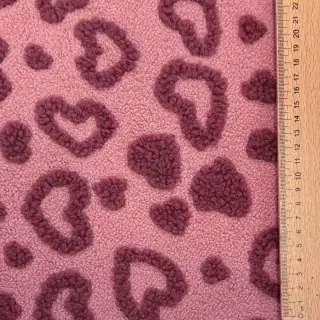 Stofă palton TEDDY Hearts old pink