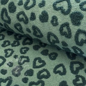 Stofă palton TEDDY Hearts old green