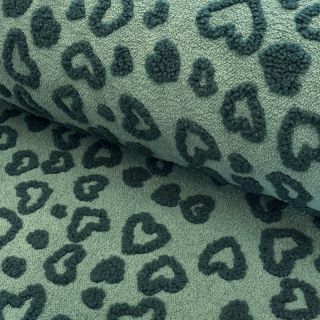 Stofă palton TEDDY Hearts old green