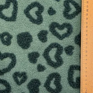 Stofă palton TEDDY Hearts old green