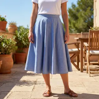 Țesătură din bumbac YARN DYED Stripes LUREX blue